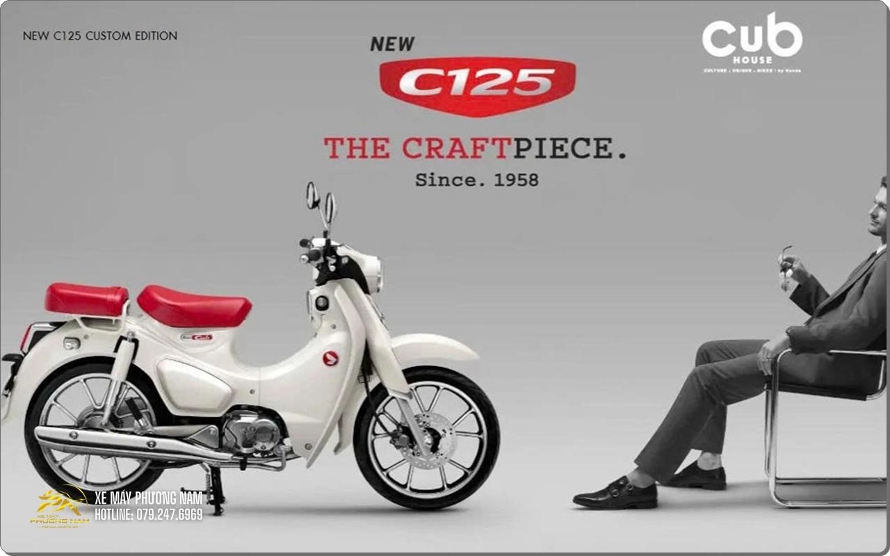 Honda Super Cub C125 Custom Trắng
