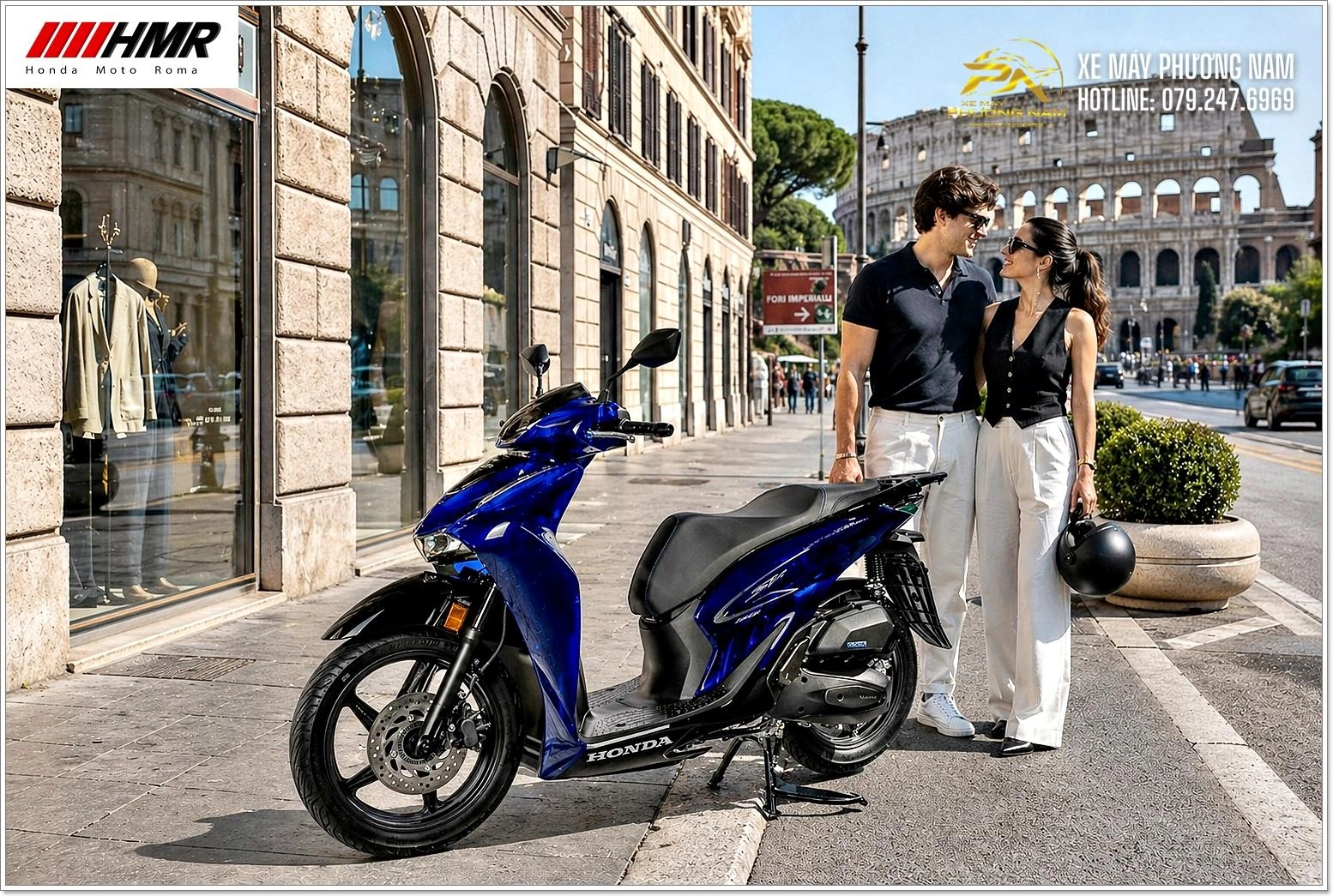 Ý nghĩa quyền lực trên Honda SH Vetro 150i Xanh Sapphire 2026 tại Xe Máy Phương Nam Cà Mau